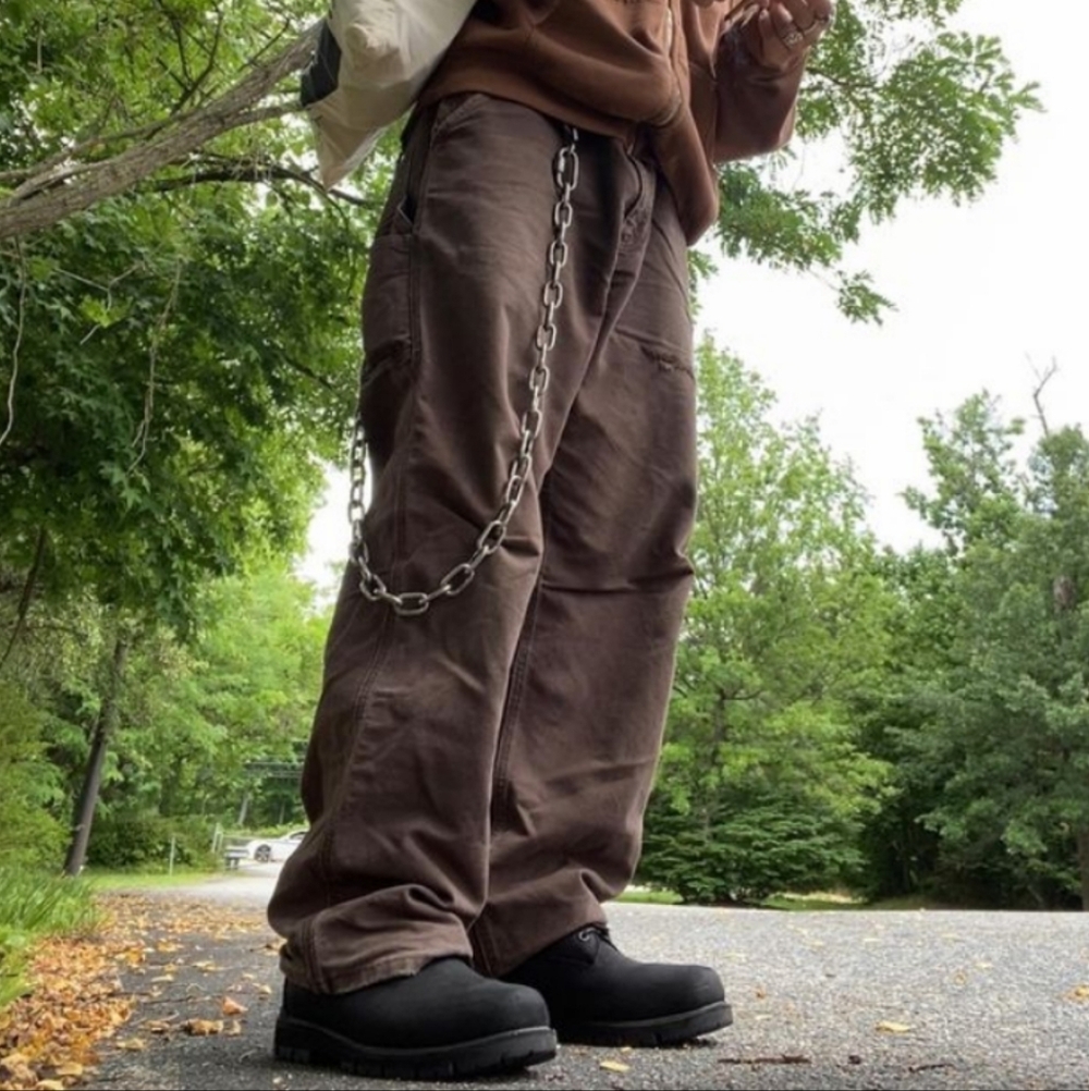 Vintage Carhartt B11 Dark Brown Duck Work Pants 33x30 Dungaree Fit - Picture 9 of 12
